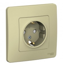 Blanca Бежевый С/У Розетка с з/к со шт., 16А, 250В  BLNRS001117  SE