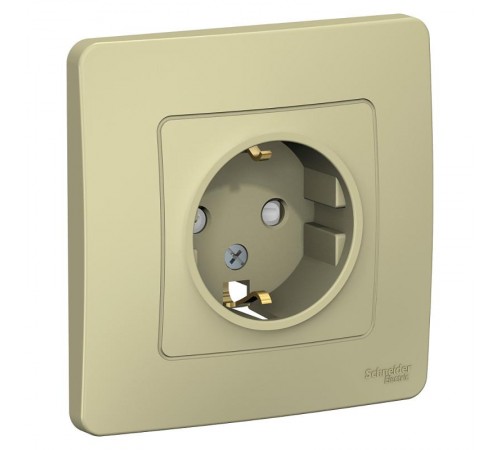 Blanca Бежевый С/У Розетка с з/к со шт., 16А, 250В  BLNRS001117  SE