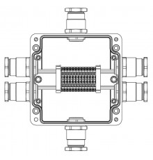 Взрывозащищенная клеммная коробка из полиэстера TBE-P-05-(12xCBC.2)-2xKH3MHK(A)-1xKH3MHK(B)-2xKH3MHK(C)-1xKH3MHK(D)1Ex e IIC Т5 Gb/ Ex tb IIIC T95°C D