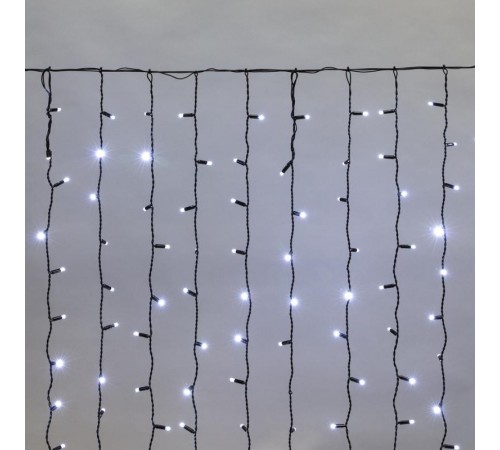 Гирлянда "Светодиодный Дождь" 2х1,5м, постоянное свечение, черный провод, 230 В, диоды БЕЛЫЕ, 360 LED  235-125  NEON-NIGHT