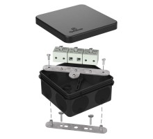 Коробка огнестойкая для о/п двухкомпонентная 60-0210-FR6.0-6 Е15-Е120 RAL9005 80х80х40 (44 шт/кор) черная  60-0210-9005-FR6.0-6  Промрукав