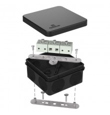 Коробка огнестойкая для о/п двухкомпонентная 60-0210-FR6.0-6 Е15-Е120 RAL9005 80х80х40 (44 шт/кор) черная  60-0210-9005-FR6.0-6  Промрукав