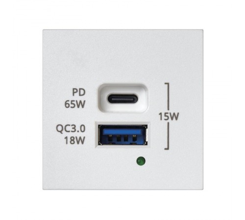 Simon Connect Зарядное устройство USB A+C 65W, 230В~, белый, K45, Connect  K126H-9  Simon