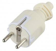 Вилка V4(W)  c/з 16A прямой ввод белая (10/200/6000) Б0019188  ЭРА