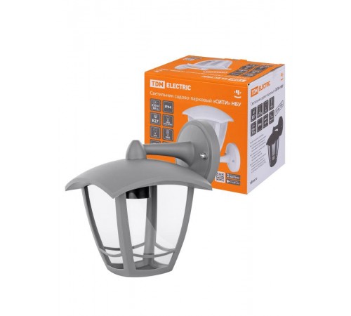Светильник садово-парковый "СИТИ" НБУ 07-60-002 У1 4-х гранник настенный вниз серый  SQ0330-1321  TDM