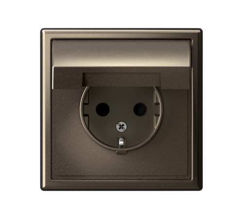ArtGallery Мокко Розетка с заземлением, со шторками, с крышкой, 16А, IP20, механизм  GAL000646  SE