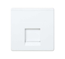 Simon 27 Адаптер со шторками на 1 коннектор AMP (UTP, FTP, RJ12), широкий модуль, S27, белый  27087-35  Simon