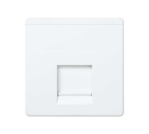 Simon 27 Адаптер со шторками на 1 коннектор AMP (UTP, FTP, RJ12), широкий модуль, S27, белый  27087-35  Simon