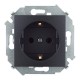 Simon 15 Графит Розетка с/з Schuko со шторками, 16А 250В, винт. зажим  1591443-038  Simon