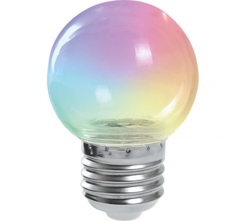 Лампа светодиодная LB-37 (1W) 230V E27 RGB для белт лайта G45 прозрачный плавная смена цвета  38132  Feron