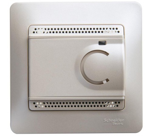 Glossa Перламутр Термостат электронный теплого пола с датчиком , от +5 до +50°C, 10A (в сборе)  GSL000638  SE