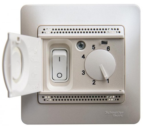 Glossa Перламутр Термостат электронный теплого пола с датчиком , от +5 до +50°C, 10A (в сборе)  GSL000638  SE