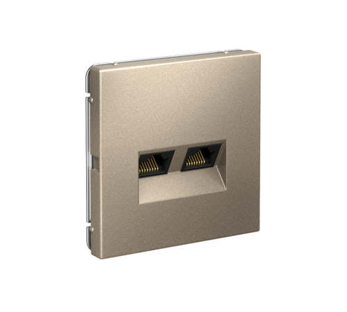 ArtGallery Шампань Розетка двойная компьютерная RJ45+RJ45, кат. 5е, механизм  GAL000585  SE