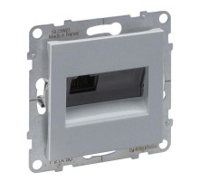 SUNO Информационная розетка одиночная RJ45 Кат.5е UTP. Цвет "Алюминий"  721350  Legrand