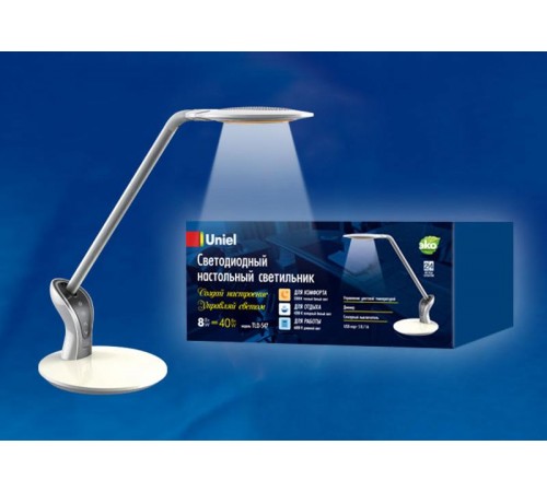 Светильник настольный TLD-547 White/LED/400Lm/3300-6000K/Dimmer 8W сенсор диммер Белый  UL-00002342  Uniel