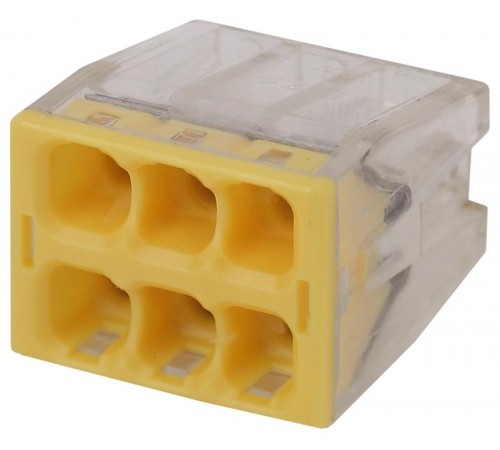 Аксессуары для клемм NO-224-38 ЭРА Клемма СМК компактная с пастой серии 246, 6 отверстий, 0,5-2,5 м  Б0043956  ЭРА