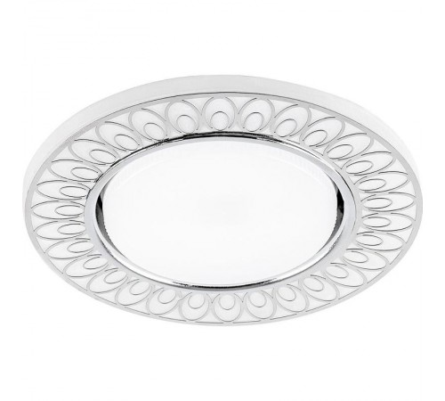 Светильник встраиваемый с белой LED подсветкой CD9913 потолочный GX53 без лампы, матовый белый, хром  32981  Feron