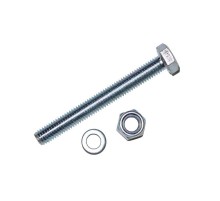 Болт DIN933 8.8 с шестигранной головкой оцинк. М12х160 + гайка + шайба (2 шт) - пакет ( 0,317 кг)  136931  Tech-KREP