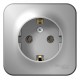 Blanca Алюминий О/У Розетка с заземлением без шторок, 16А, 250В  BLNRA010103  SE