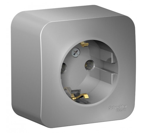 Blanca Алюминий О/У Розетка с заземлением без шторок, 16А, 250В  BLNRA010103  SE