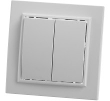 PSW10-9004-01 Выключатель 2-клавишный, 250В, 10А, серия Эрна, белый  39044  STEKKER