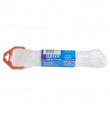 Шнур вязаный ПП 6 мм с серд., универс., белый, 20 м  140330  Tech-KREP