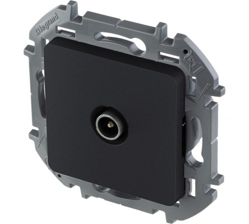 Inspiria Антрацит Розетка телевизионная TV "звезда" С/У 2 дБ 0-2400 мГц без рамки  673853  Legrand