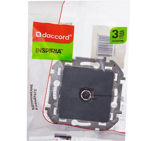 Inspiria Антрацит Розетка телевизионная TV "звезда" С/У 2 дБ 0-2400 мГц без рамки  673853  Legrand