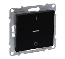 SUNO Выключатель двухполюсный 16АХ 250В с индикацией. Винтовые зажимы. Цвет "Антрацит"  721412  Legrand