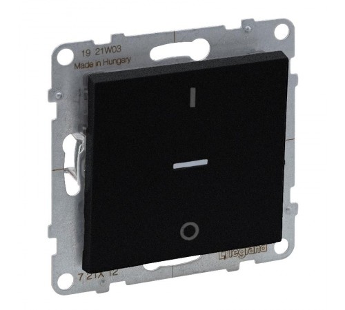 SUNO Выключатель двухполюсный 16АХ 250В с индикацией. Винтовые зажимы. Цвет "Антрацит"  721412  Legrand