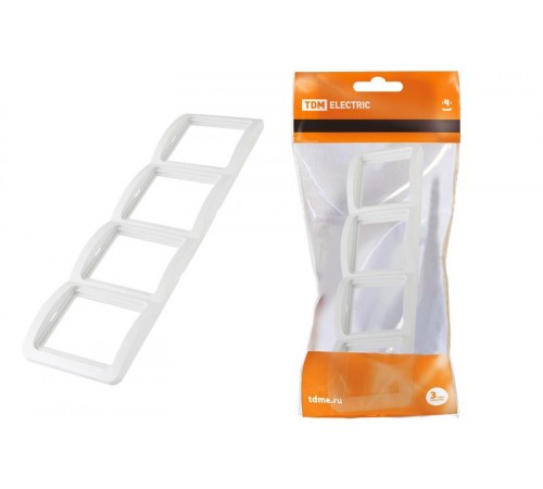 Рамка 4-ая вертикальная белая "Валдай"   SQ1804-0022  TDM