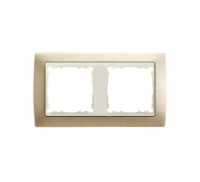 Simon 82 Рамка декоративная, 2 поста, S82, шампань-слоновая кость  82724-34  Simon