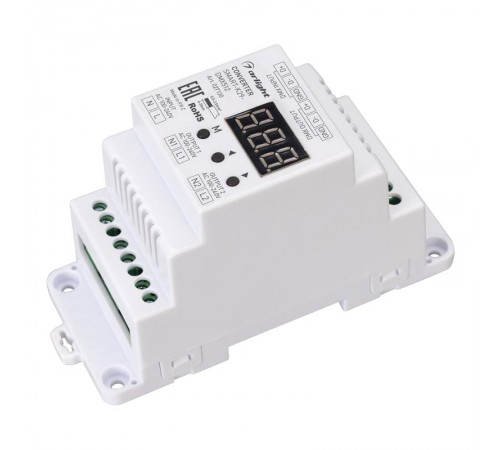 Конвертер SMART-K29-DMX512 (230V, 2x1.2A, TRIAC, DIN) (Arlight, Пластик)  027130  Arlight