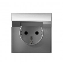 ArtGallery Алюминий Розетка с заземлением, со шторками, с крышкой, 16А, IP20, механизм  GAL000346  SE