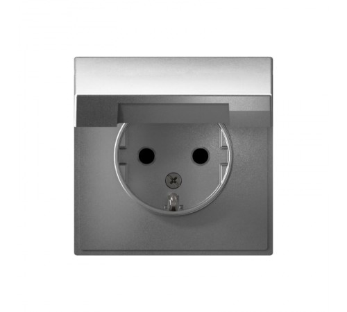 ArtGallery Алюминий Розетка с заземлением, со шторками, с крышкой, 16А, IP20, механизм  GAL000346  SE
