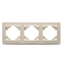 PFR00-9003-02 Рамка 3-местная горизонтальная, серия Эрна, слоновая кость  39242  STEKKER