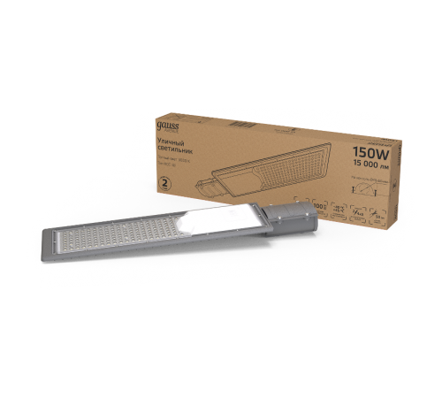 Светильник Уличный  LED Avenue G2 IP65 170*67*546 150W 15000lm 3000K 190-250V КСС "Ш" 1/5  629534105  Gauss
