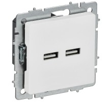 BRITE Розетка USB A+A 5В 3,1А РЮ10-1-БрАБ арктический белый   BR-U21-D31-K91  IEK