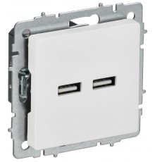 BRITE Розетка USB A+A 5В 3,1А РЮ10-1-БрАБ арктический белый   BR-U21-D31-K91  IEK