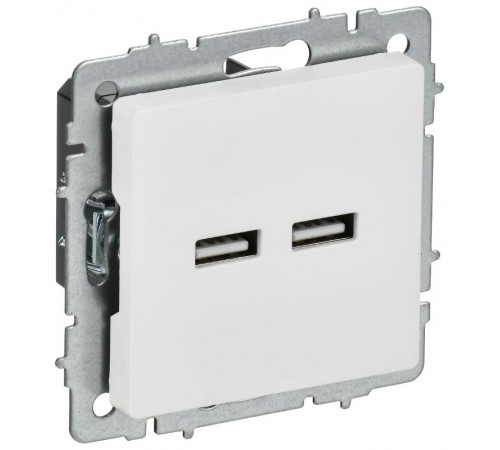 BRITE Розетка USB A+A 5В 3,1А РЮ10-1-БрАБ арктический белый   BR-U21-D31-K91  IEK