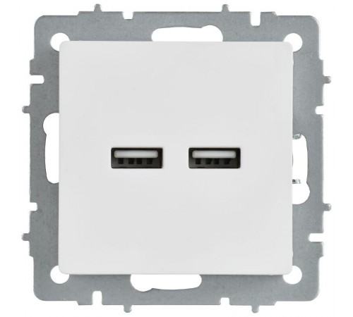 BRITE Розетка USB A+A 5В 3,1А РЮ10-1-БрАБ арктический белый   BR-U21-D31-K91  IEK