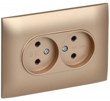 SKANDY Розетка 2-местная без з/к/ш 10А в сб. SK-R10Sa песочный  SK-R20-10-K98-F  IEK