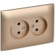 SKANDY Розетка 2-местная без з/к/ш 10А в сб. SK-R10Sa песочный  SK-R20-10-K98-F  IEK