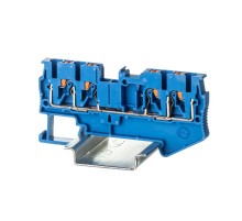 Клемма проходная, зажим push-in, 4 точки подключения, 2.5 кв.мм, синяя  VPR-2.5-QUATTRO-BU  DKC