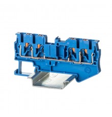 Клемма проходная, зажим push-in, 4 точки подключения, 2.5 кв.мм, синяя  VPR-2.5-QUATTRO-BU  DKC