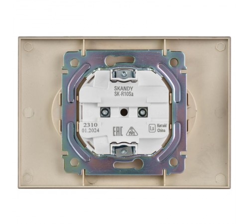 SKANDY Розетка 2-местная без з/к/ш 10А в сб. SK-R10Sa песочный  SK-R20-10-K98-F  IEK