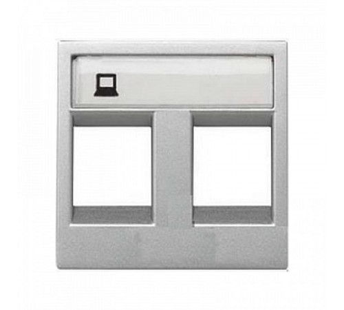 ABB Zenit Серебряный Накладка 2-я тел/комп розетки(для суп.2017.2,2017.3,2018,2018.5,2018.6,2018.8  N2218.2 PL   2CLA221820N1301  ABB