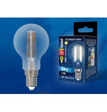 Лампа светодиодная LED-G45-11W/3000K/E14/CL PLS02WH LED. "шар", прозр. 3000К Серия Sky  UL-00005176  Uniel