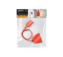 Светильник подвесной шнур под лампу Decor PL013 красный E27, 1 м, 1/40  PL013  Gauss