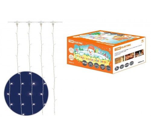 Гирлянда новогодняя "Занавес" 1,5х1,5 м, белый свет, наружное использование, IP44,  SQ0361-0014  TDM ELECTRIC